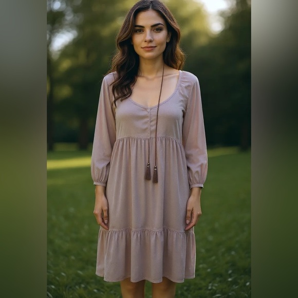 Delirious Taupe Midi Dress - Picture 1 of 5